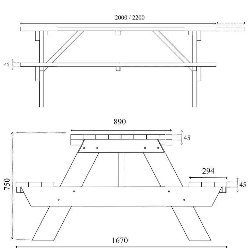 table pique-nique en bois dimensions table pique-nique en bois dimensions