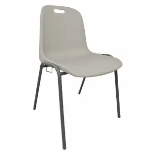 chaise à coque empilable assemblable gris