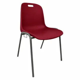 chaise à coque empilable assemblable bordeaux