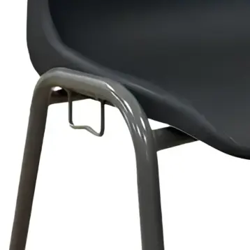 zoom accroche chaise à coque empilable emma