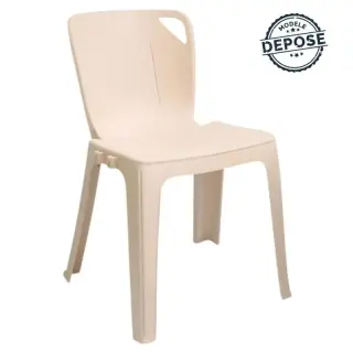 chaise monobloc empilable beige