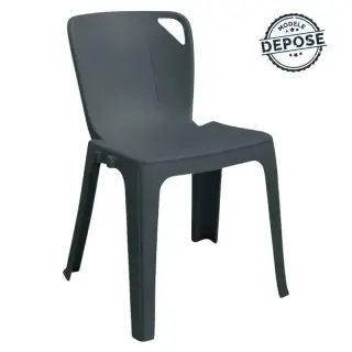 chaise monobloc empilable anthracite