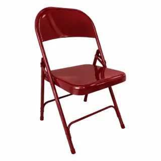 chaise pliante métallique bordeaux