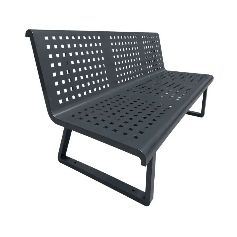 banc métallique extérieur gris