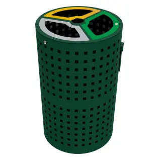 poubelle tri 3 bacs vert