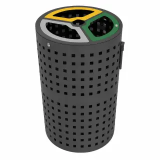 poubelle 3 bacs tri sélectif gris anthracite
