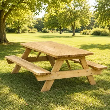 table pique-nique en bois 45 mm