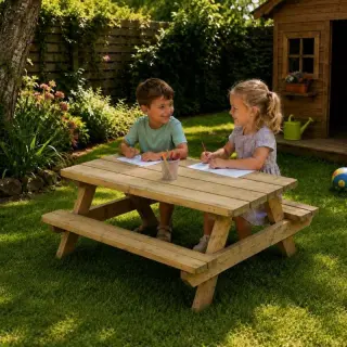 table pique nique enfants en bois