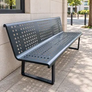 banc métallique extérieur anthracite