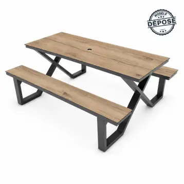 table pique nique hpl aspect bois