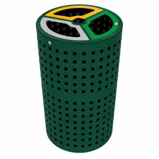 corbeille de tri sélectif en acier QUADRA vert