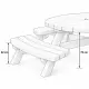 hauteur plateau et bancs table pique nique ronde