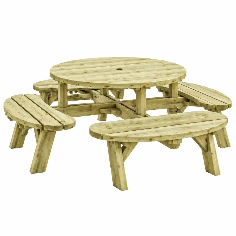 table ronde pique nique 8 personnes
