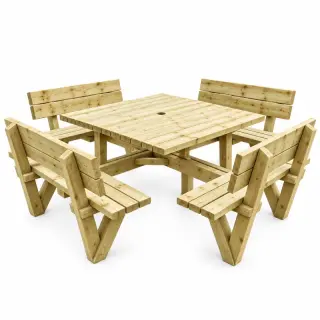 table pique nique carré en bois autoclave jad groupe