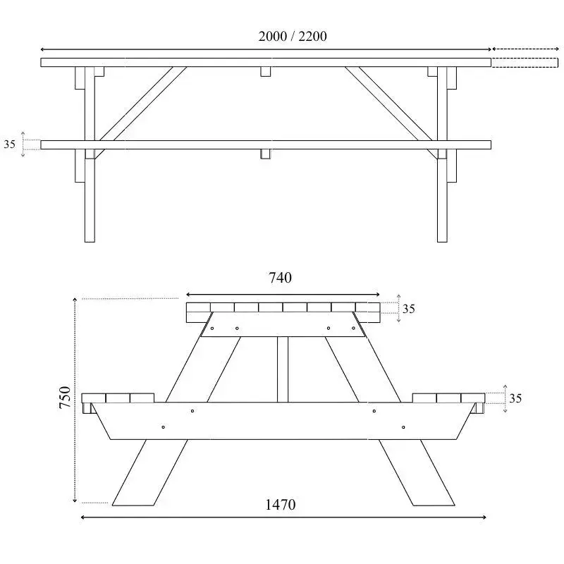 schéma table pique nique en bois schéma table pique nique en bois