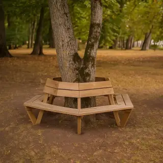 banc entourage d'arbre