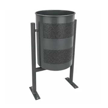 corbeille de ville ronde en acier 60l