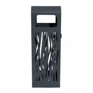 poubelle de ville en acier gris 80L
