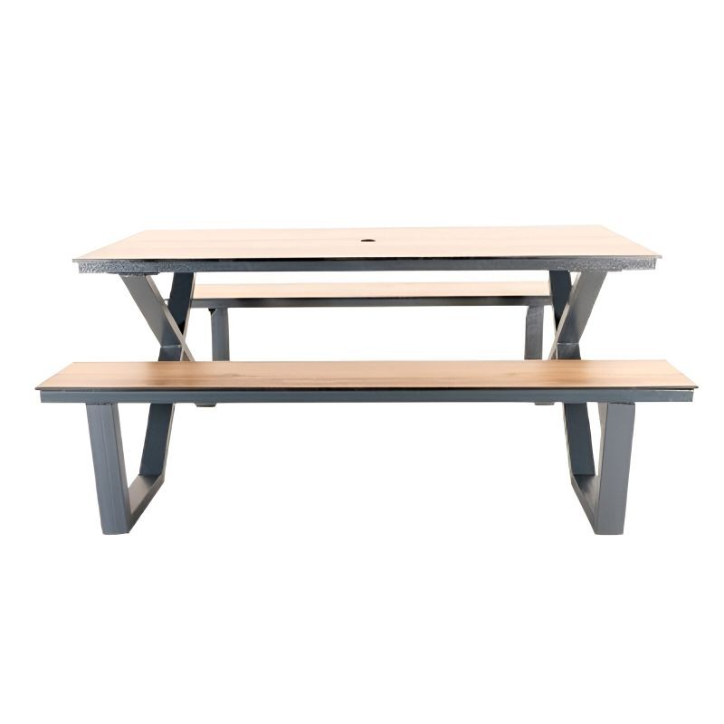 table avec bancs intégrés en compact