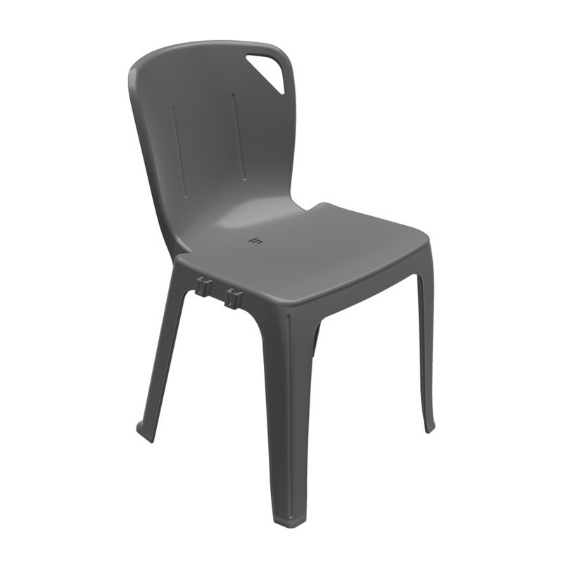 chaise empilable gris