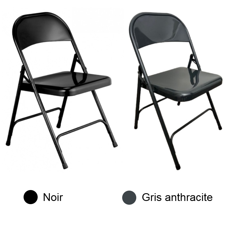 chaises pliantes métalliques