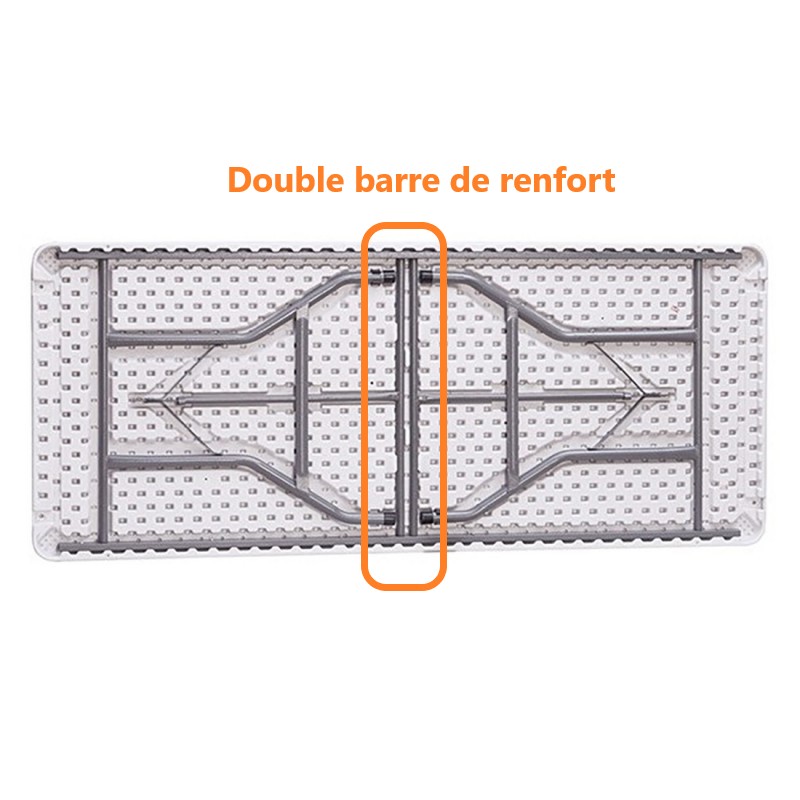 table pliante 183 cm double barre de renfort