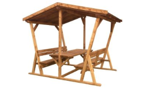 table pique nique en bois avec toit