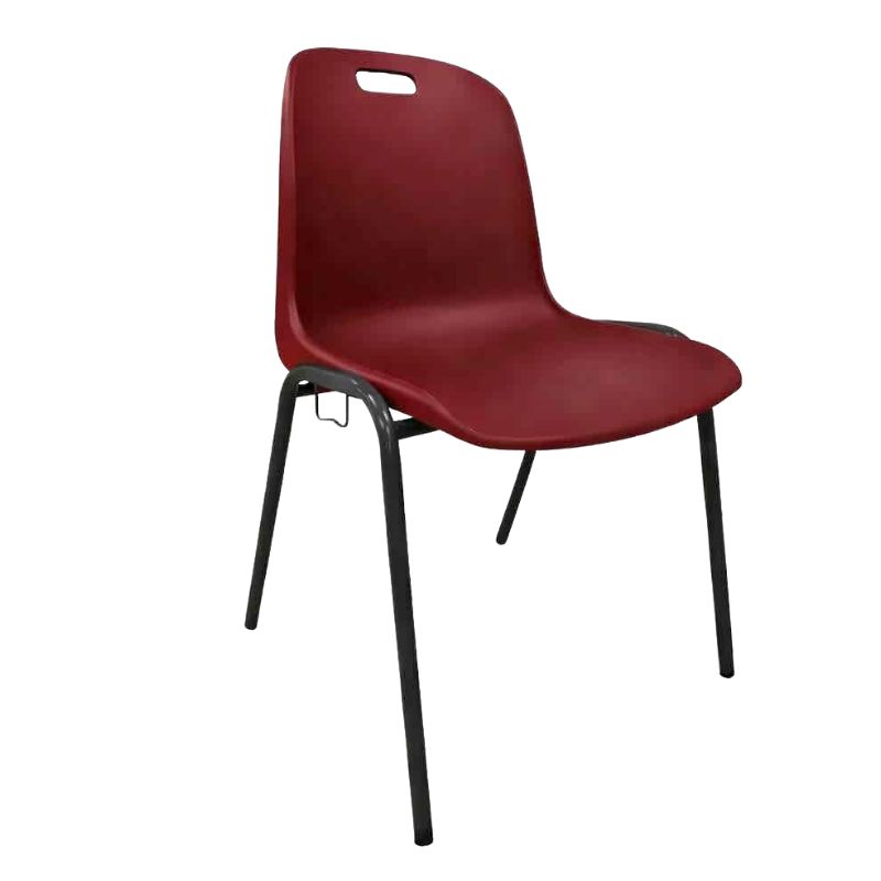 chaise de collectivités empilable à coque bordeaux