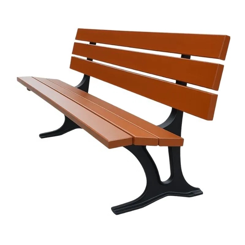 banc extérieur en bois exotique et fonte