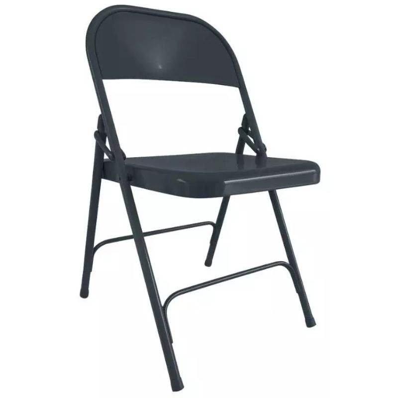 chaise métallique pliante coloris gris anthracite