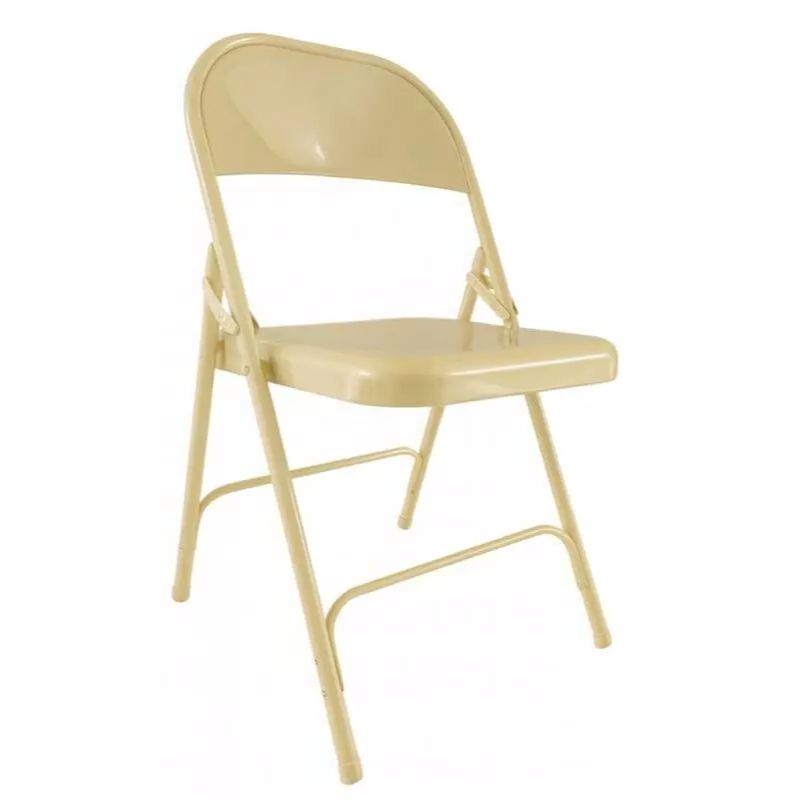 chaise en métal pliante beige